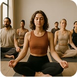 people practicing yoga in a calm studio