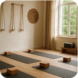 people practicing yoga in a calm studio