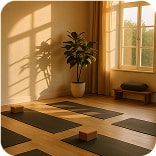 people practicing yoga in a calm studio